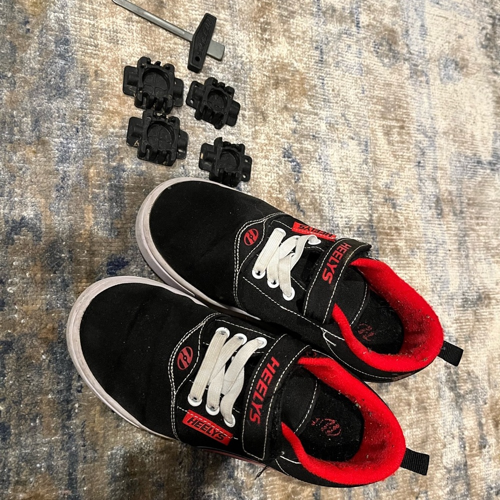 Heelys Kids Black and Red Skate Shoes with Wheels